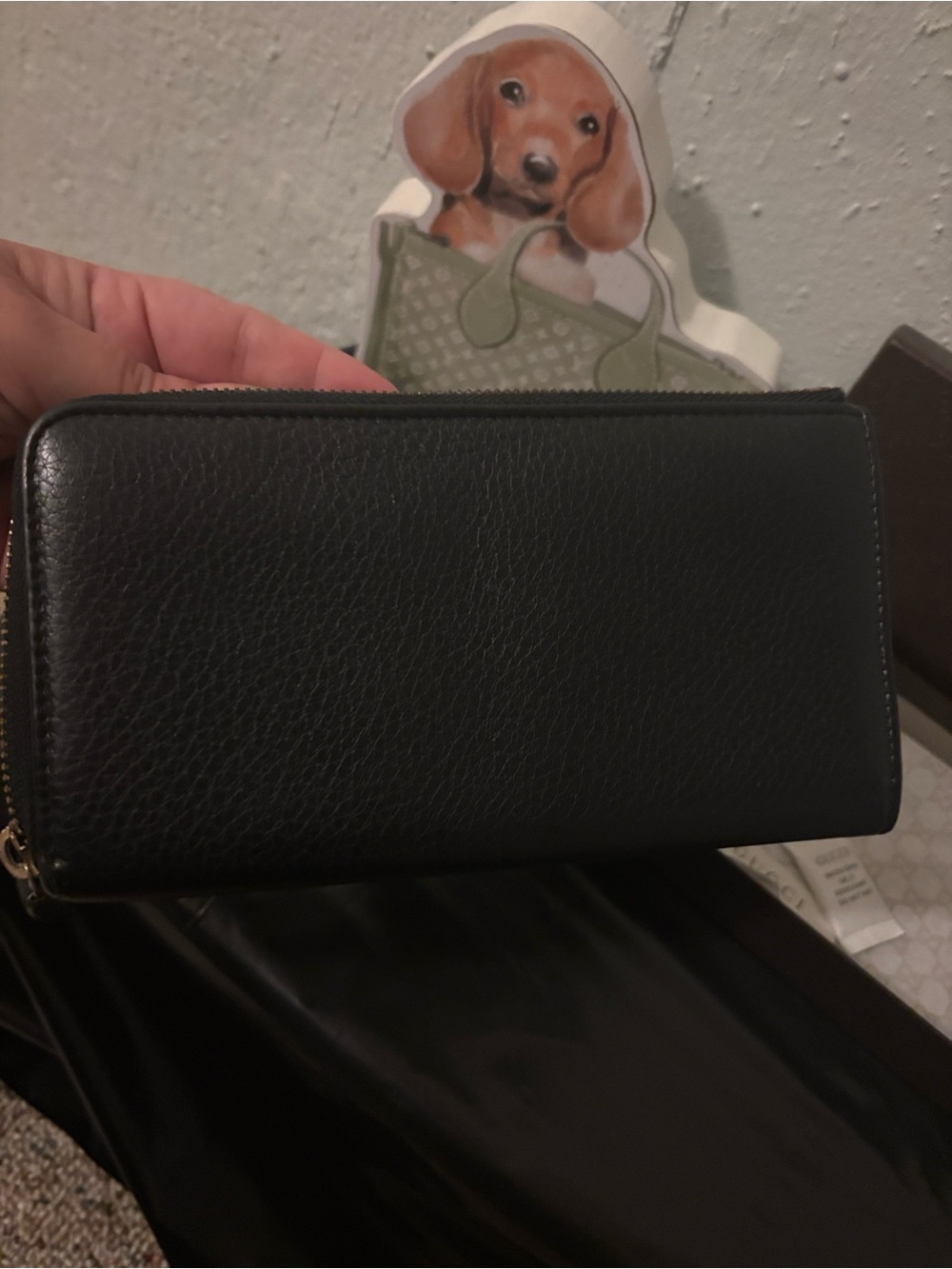 Gucci Navy Blue Leather Zip Wallet with Gold Zipper AUTHENTIC RETAIL $1850 - Picture 6 of 10